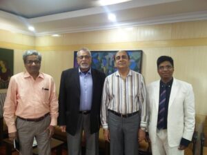 The founders of L2M Rail met Mr. R.S. Saxena, DRM, South Western Railway, Bangalore along with Mr Rahul Kumar Goel, Executive Director, TCIL & Ex DRM,